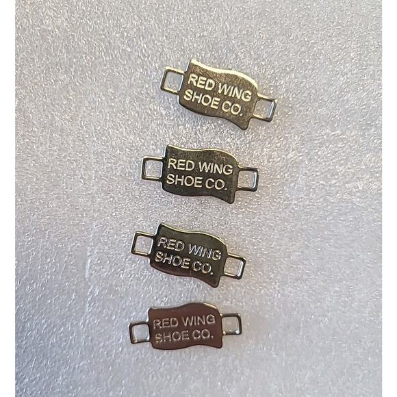 Lot Set of 4 Red Wing Shoe Co 1" Metal Boot Lace Keepers American Flag - Picture 2 of 3